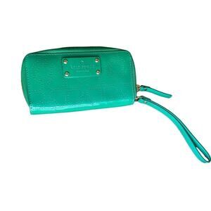 Kate Spade Patent Leather Jazzy Green Wristlet Wallet